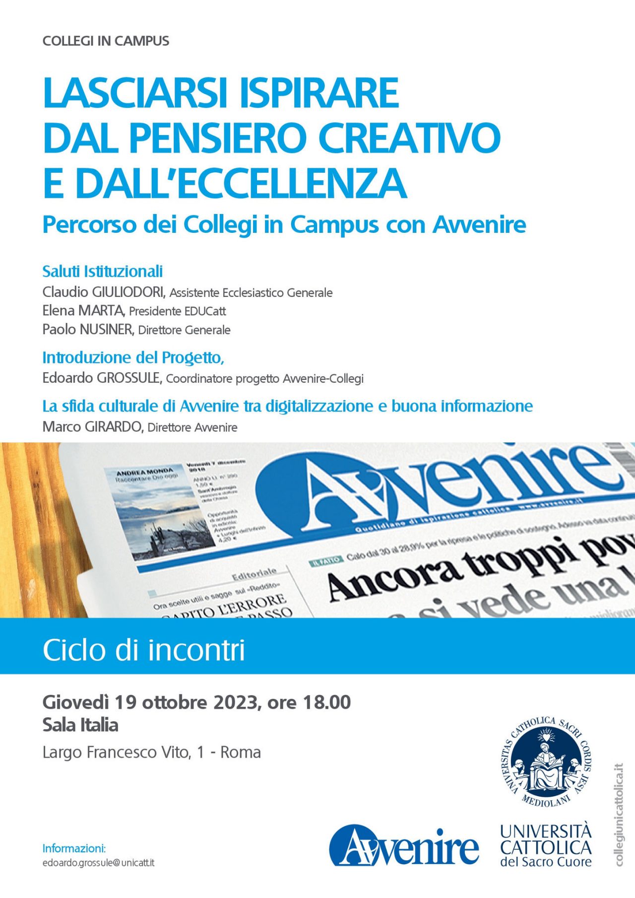 locandina collegi in campus avvenire