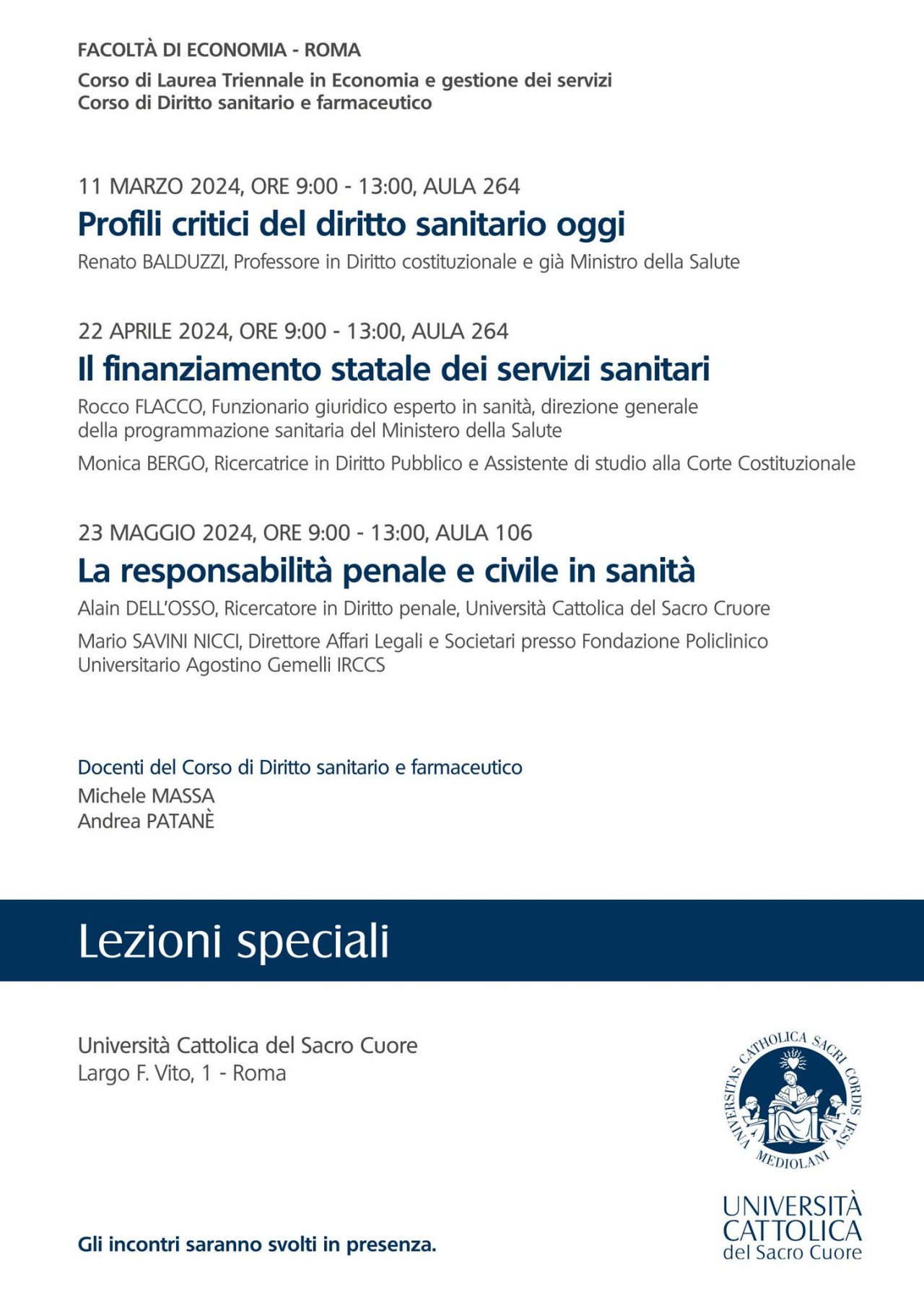 lezioni diritto sanitario